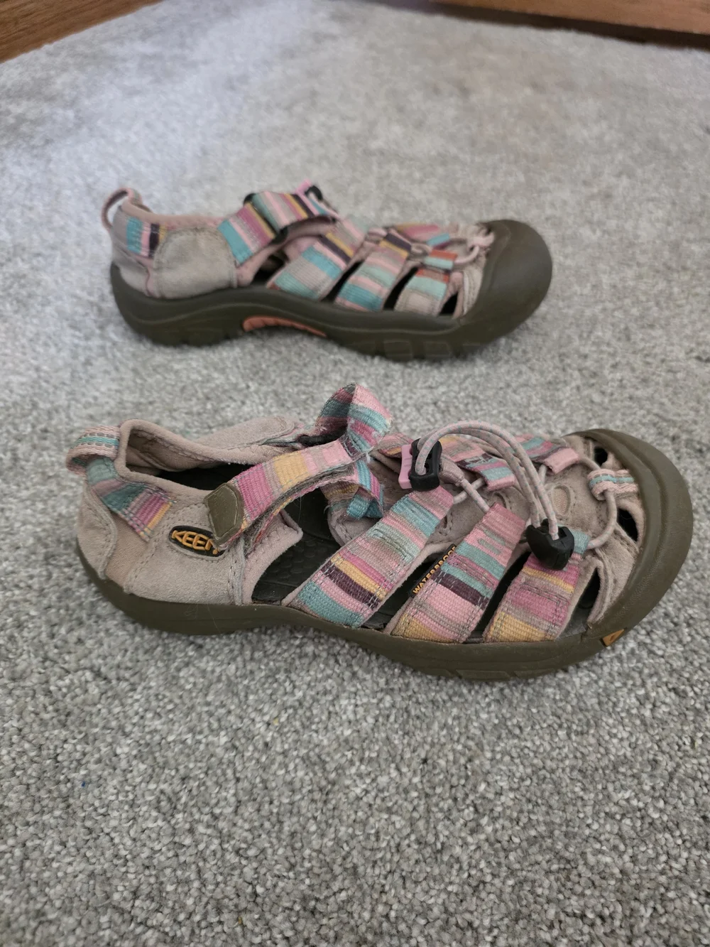 Keen Kids Multicolor Striped Pink Green Blue Closed-Toe Sandals